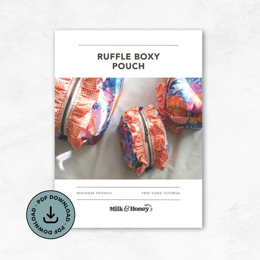 Ruffle Boxy Makeup Pouch PDF Pattern