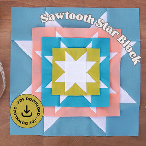 Sawtooth Star Quilt Block PDF Pattern