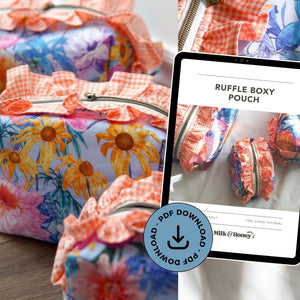 Ruffle Boxy Makeup Pouch PDF Pattern