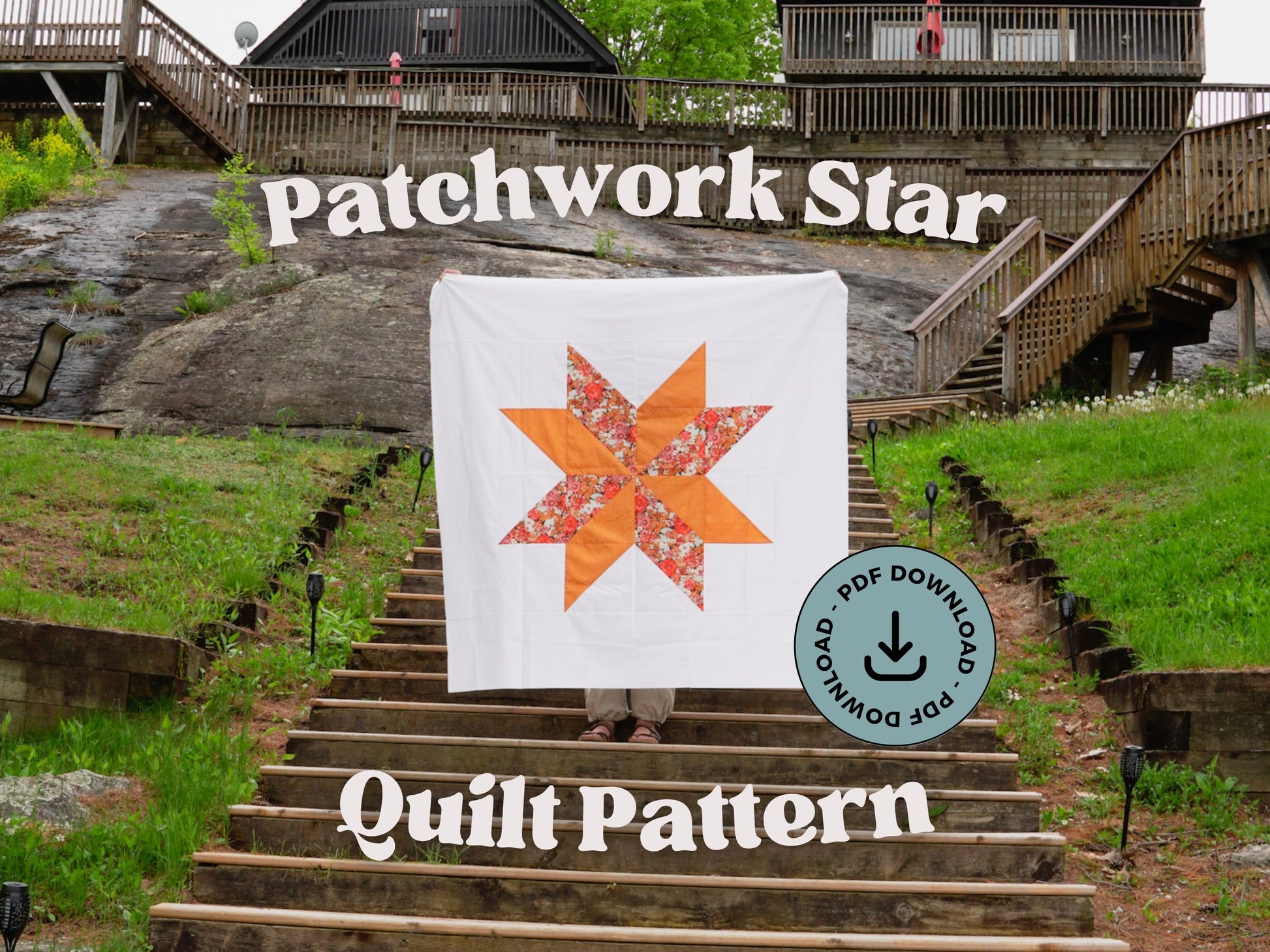 Patchwork Star Quilt Pattern Digital Download