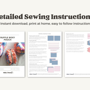 Ruffle Boxy Makeup Pouch PDF Pattern