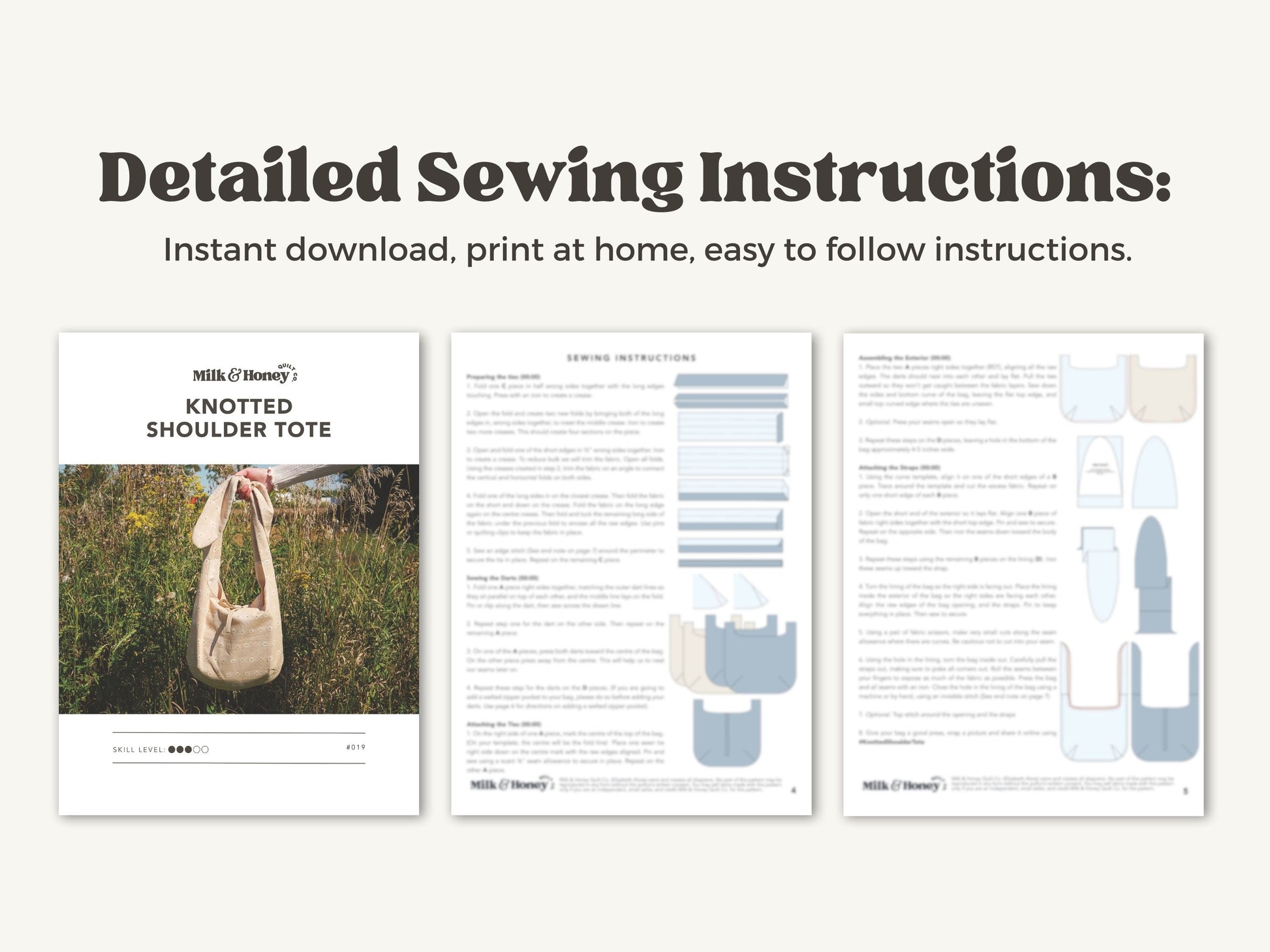 Knotted Shoulder Tote PDF Pattern