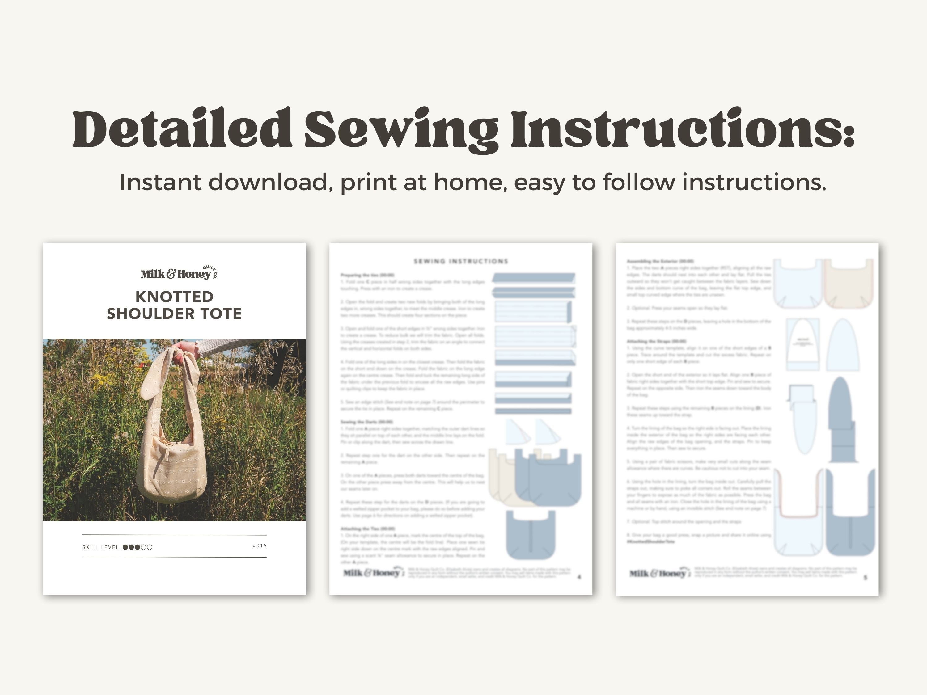 Knotted Shoulder Tote PDF Pattern