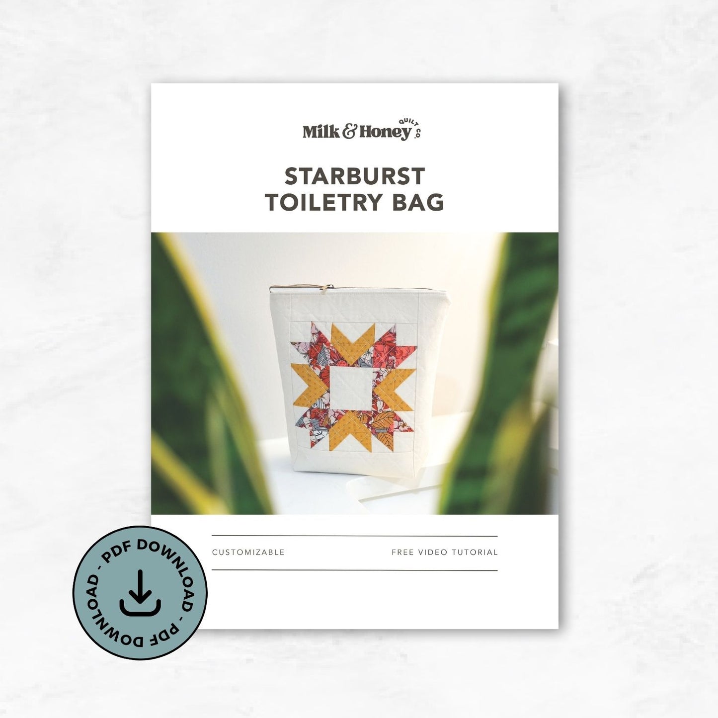 Starburst Toiletry Bag PDF Pattern