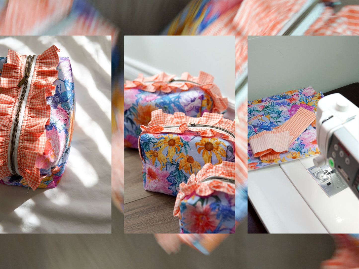 Ruffle Boxy Makeup Pouch PDF Pattern