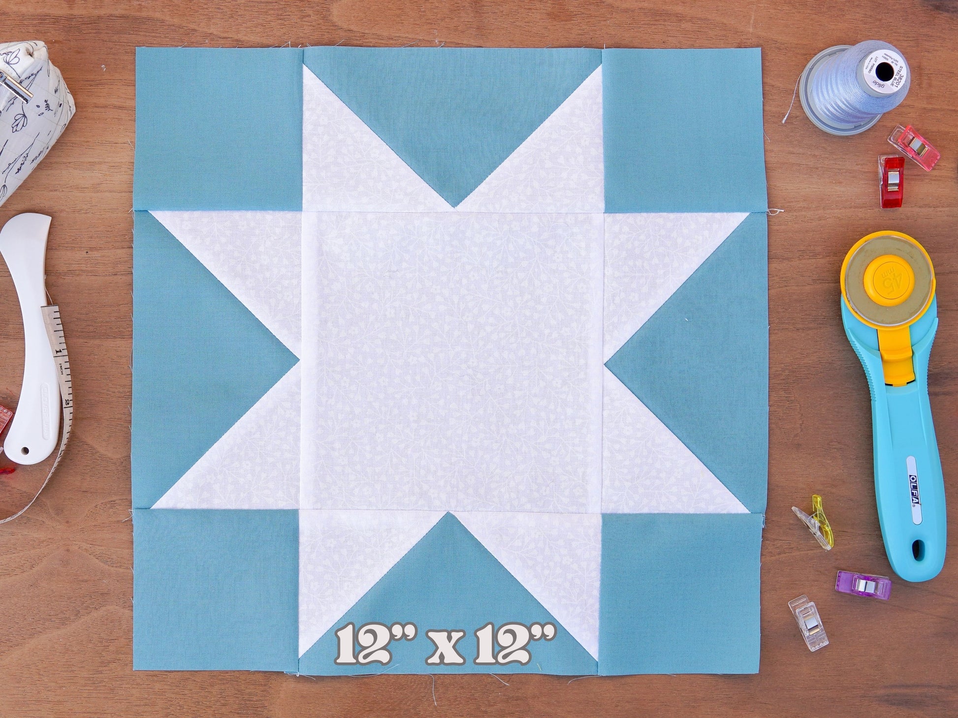 Sawtooth Star Quilt Block PDF Pattern