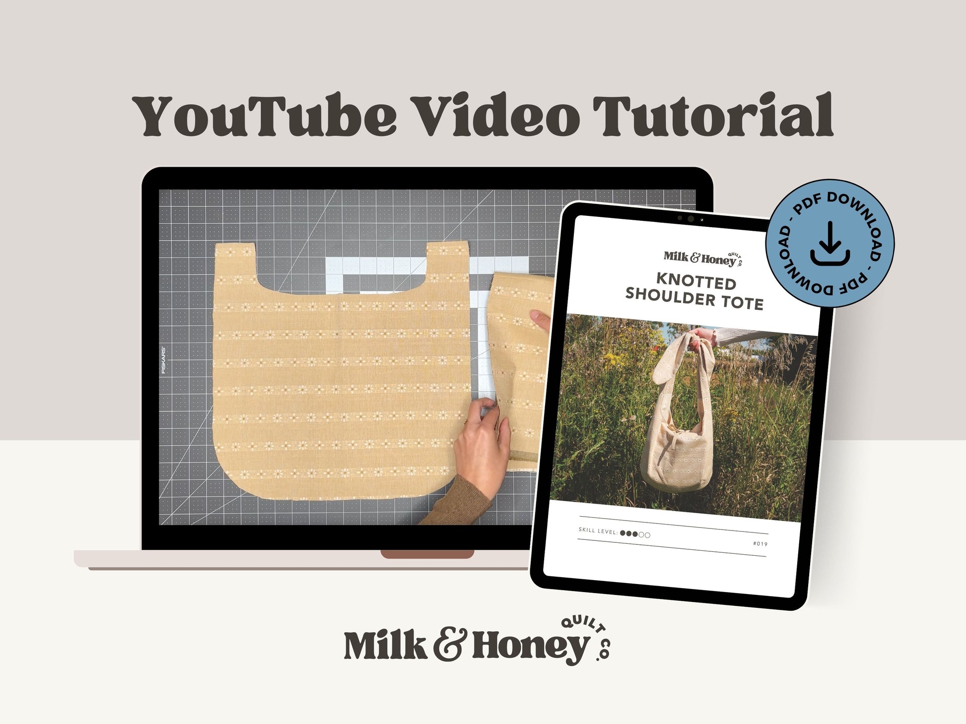 Knotted Shoulder Tote PDF Pattern