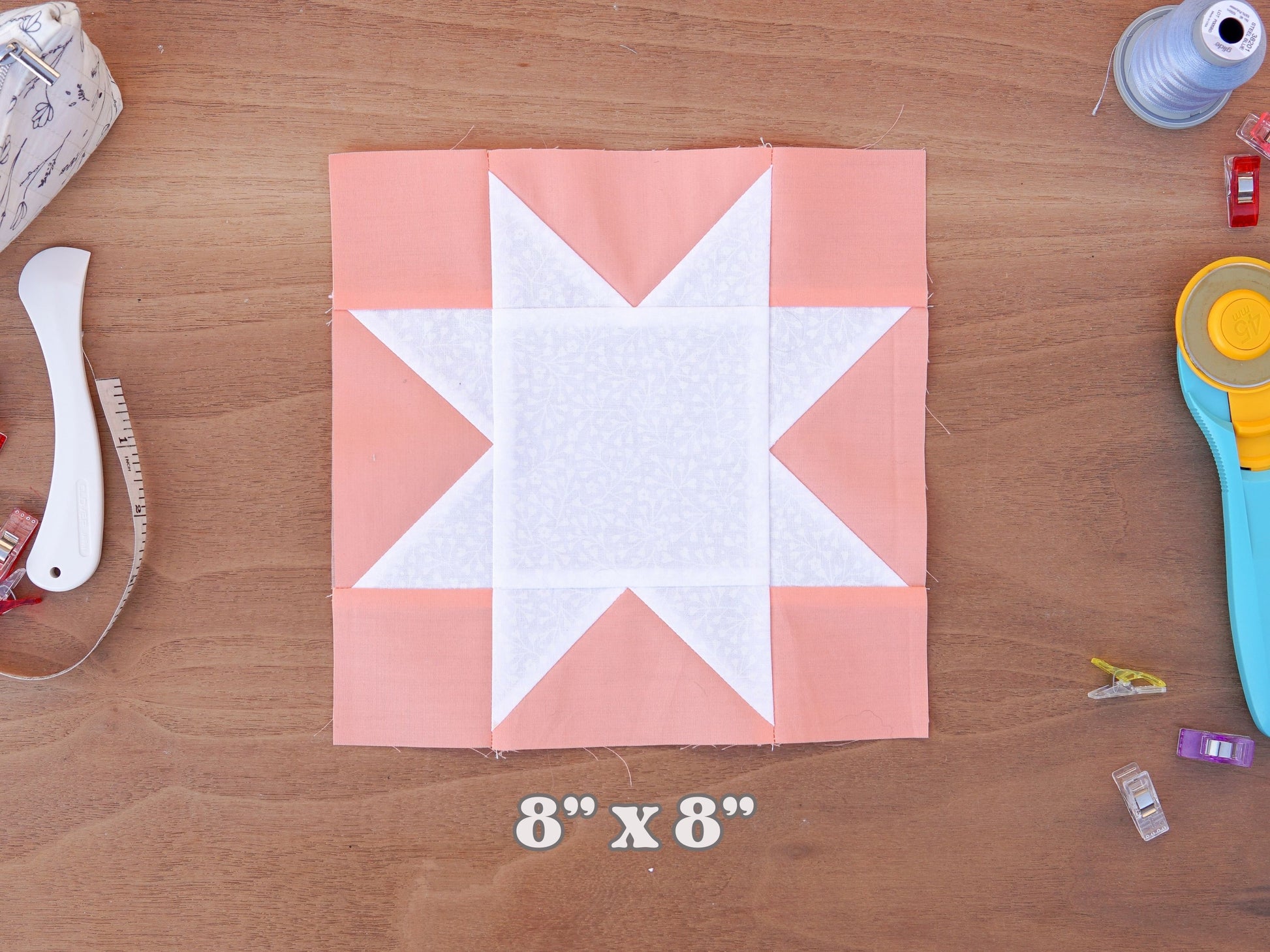 Sawtooth Star Quilt Block PDF Pattern