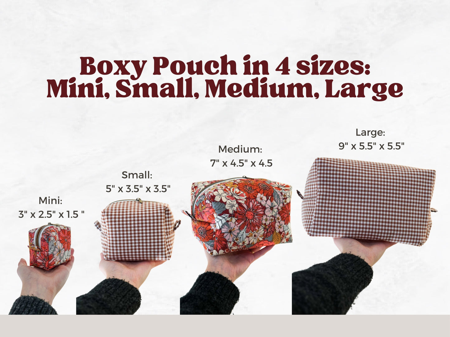 Basic Boxy Quilted Pouch PDF Pattern