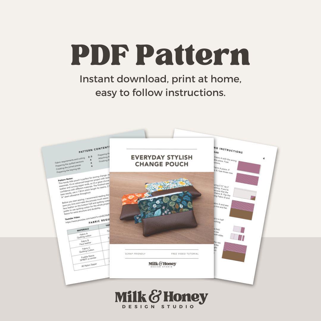 Everyday Stylish Change Pouch PDF Pattern