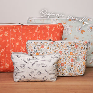 Basic Flat Bottom Zipper Pouch PDF Sewing Pattern