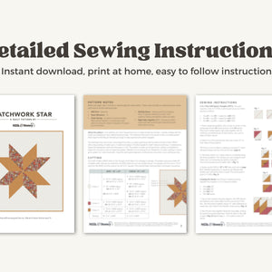 Patchwork Star Quilt Pattern Digital Download