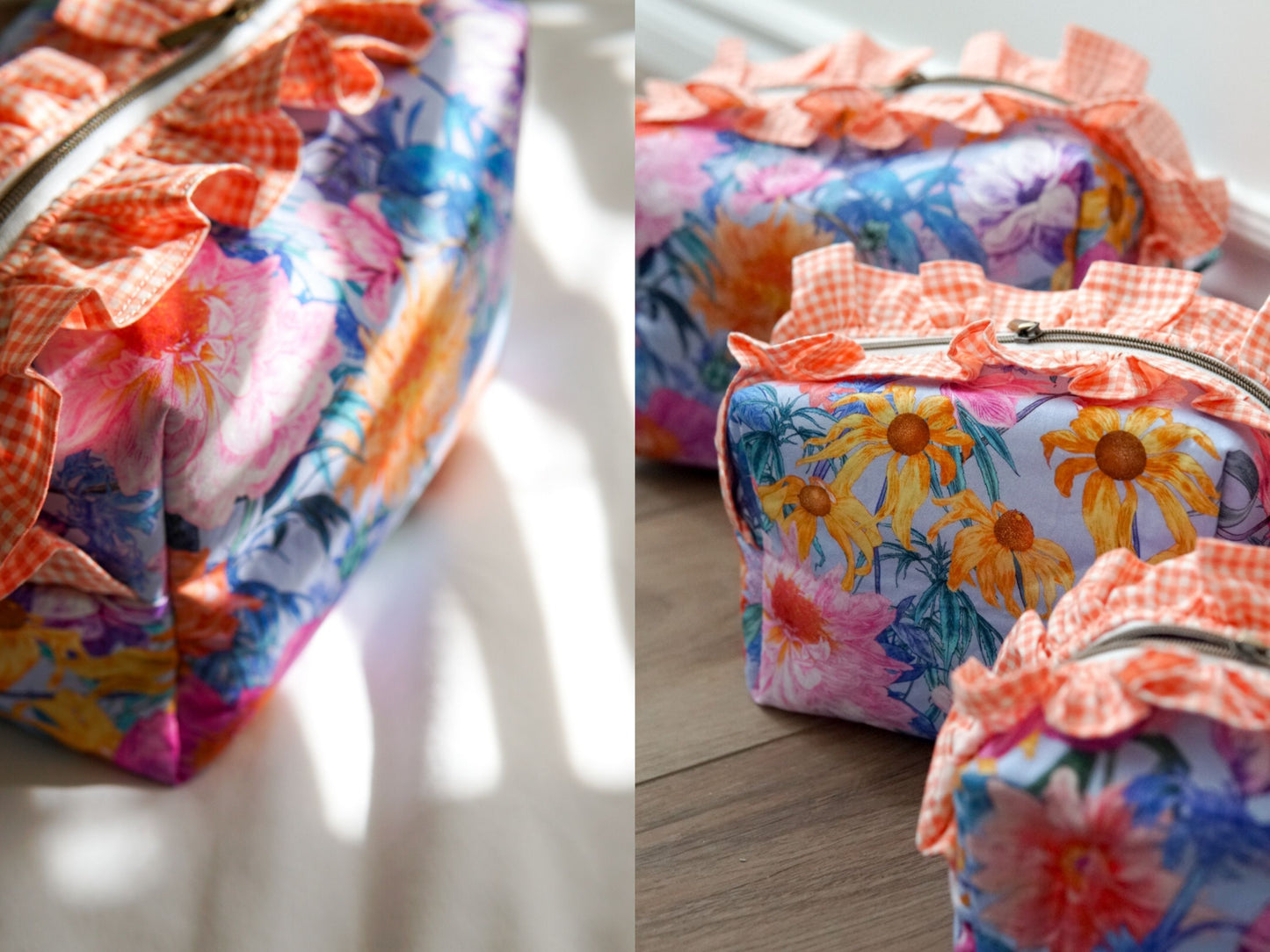Ruffle Boxy Makeup Pouch PDF Pattern