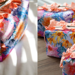 Ruffle Boxy Makeup Pouch PDF Pattern