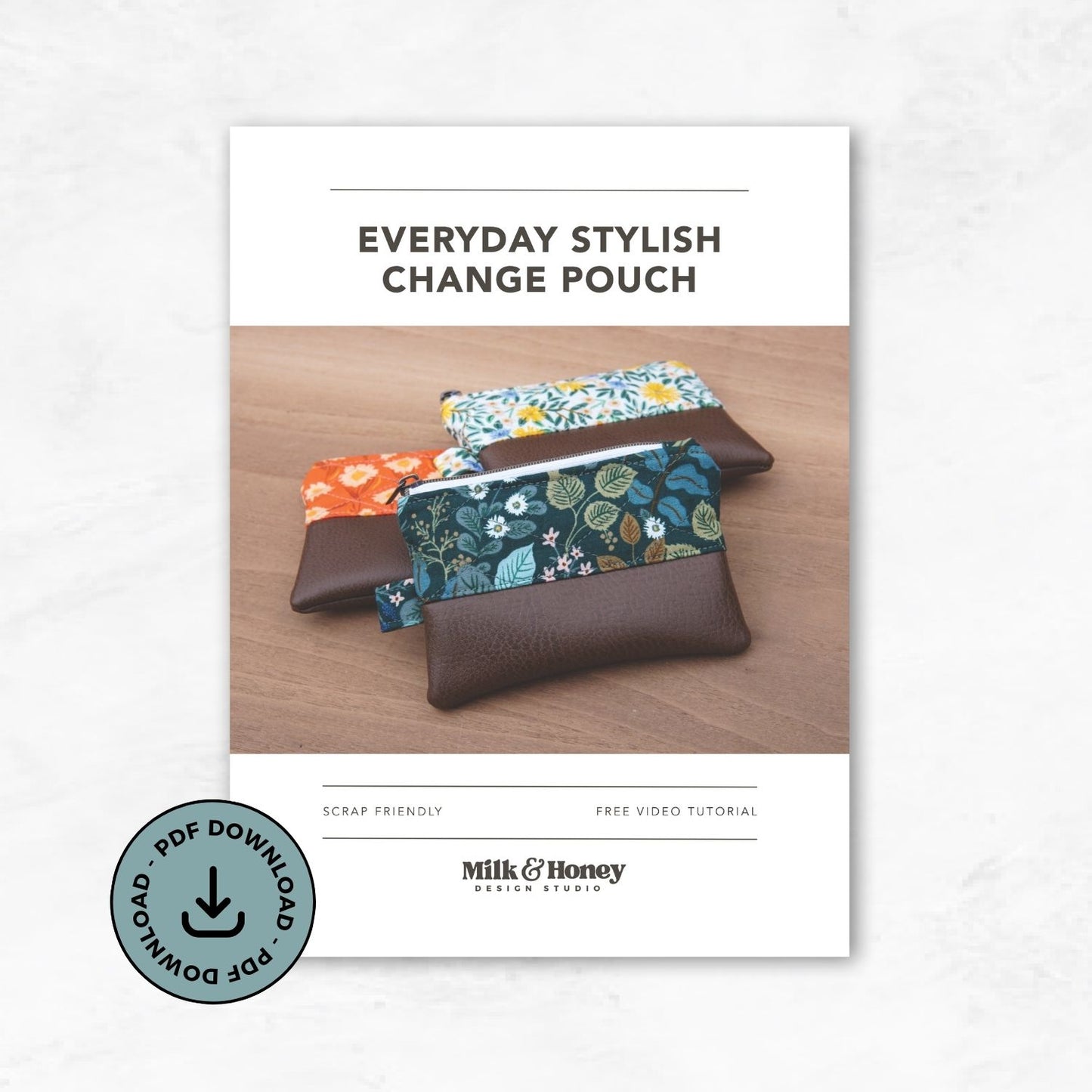 Everyday Stylish Change Pouch PDF Pattern