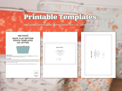 Basic Flat Bottom Zipper Pouch PDF Sewing Pattern