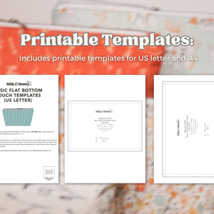 Basic Flat Bottom Zipper Pouch PDF Sewing Pattern