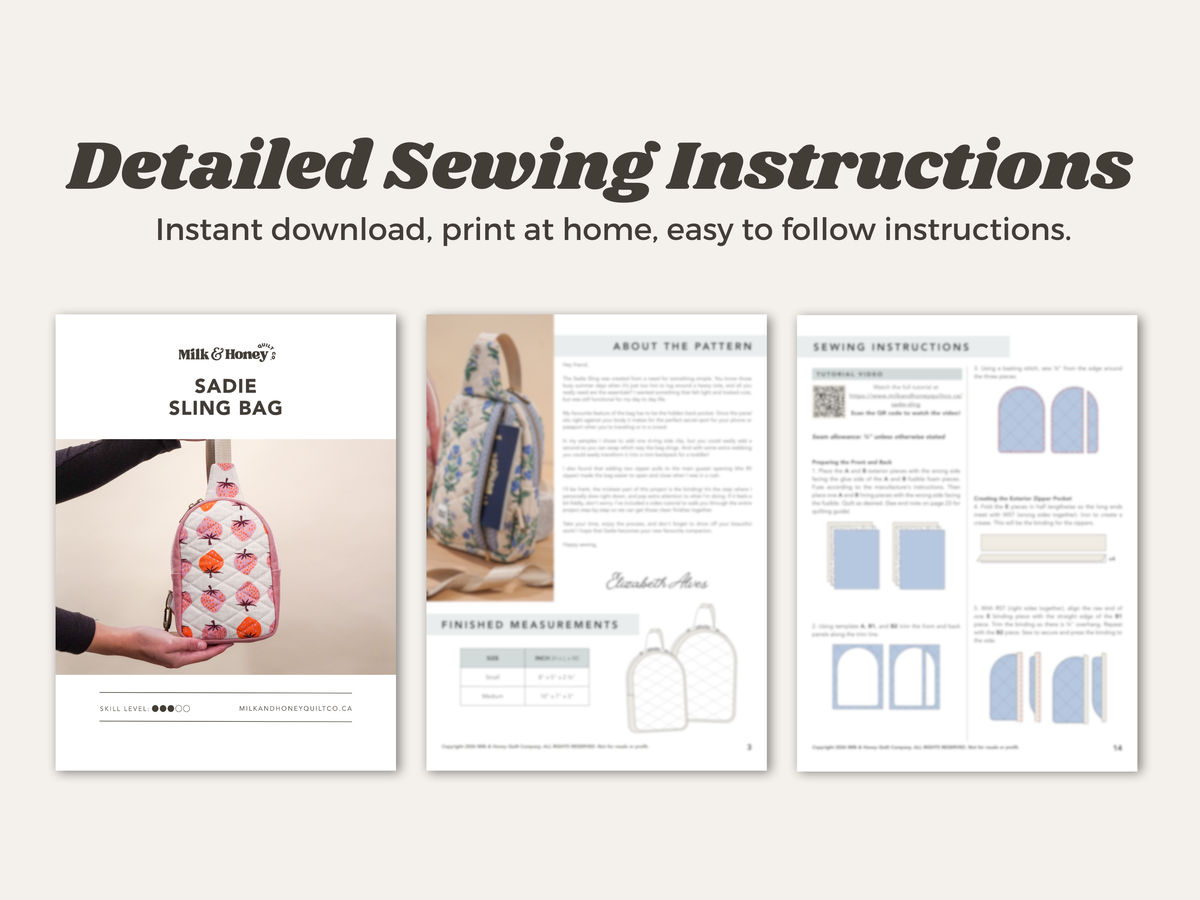 Sadie Sling Bag PDF Sewing Pattern