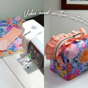 Ruffle Boxy Makeup Pouch PDF Pattern