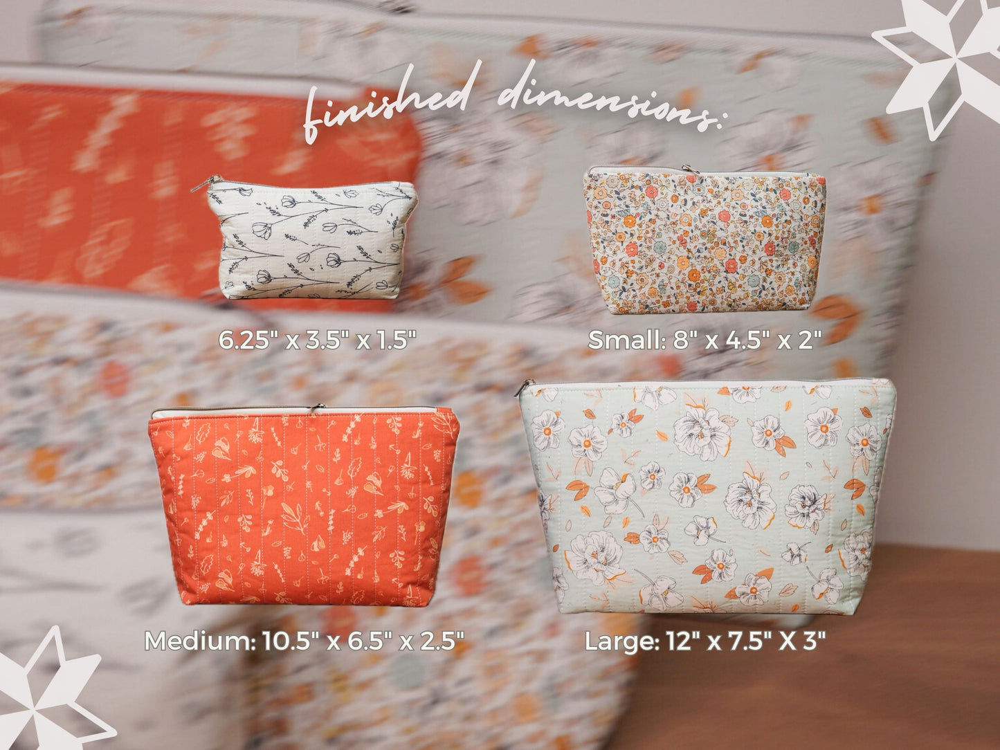 Basic Flat Bottom Zipper Pouch PDF Sewing Pattern