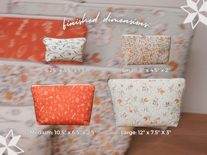 Basic Flat Bottom Zipper Pouch PDF Sewing Pattern