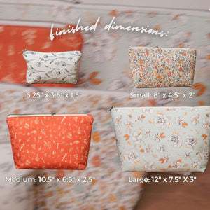 Basic Flat Bottom Zipper Pouch PDF Sewing Pattern