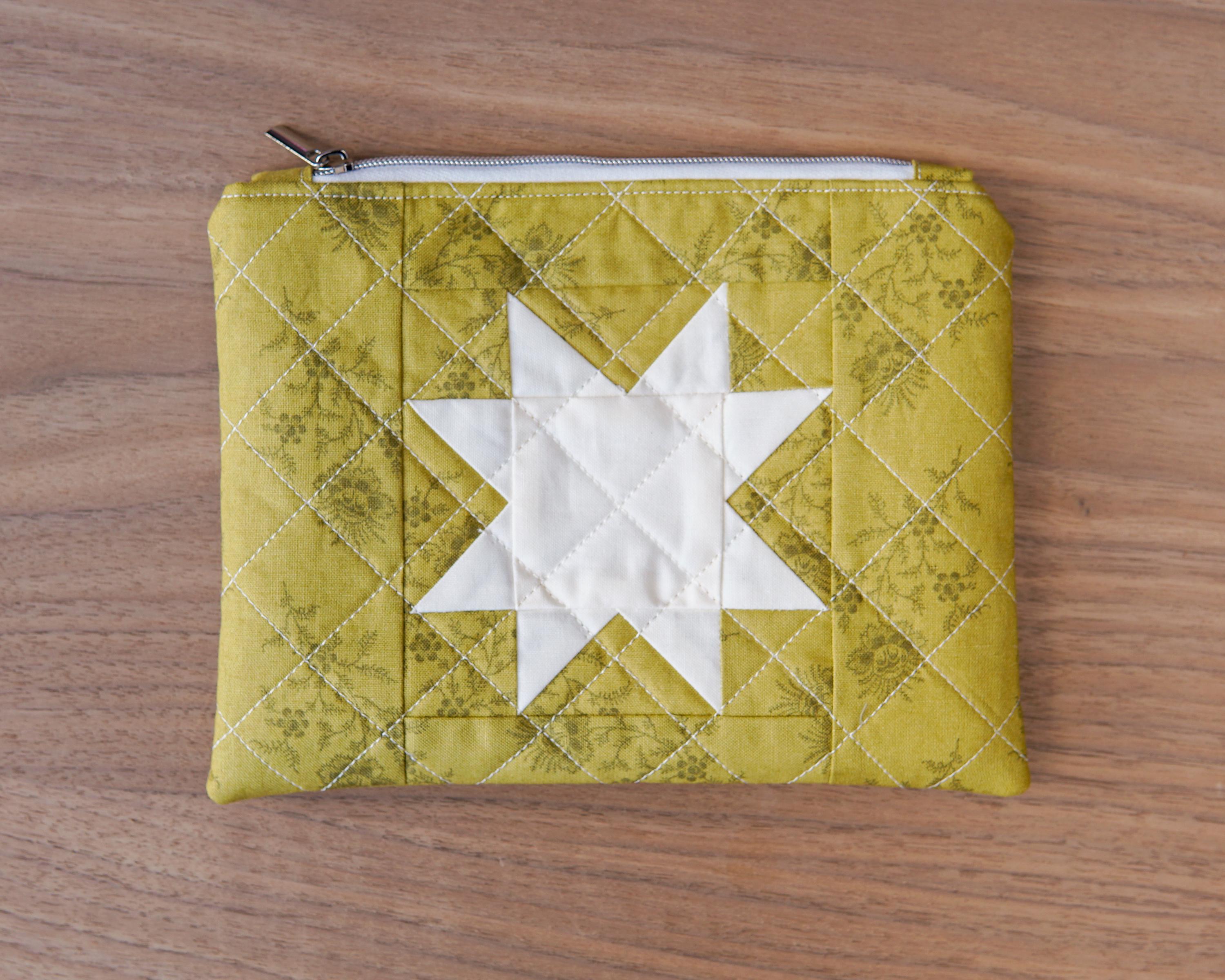 Sawtooth Star Quilted Zipper Pouch PDF Pattern