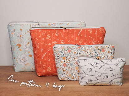 Basic Flat Bottom Zipper Pouch PDF Sewing Pattern