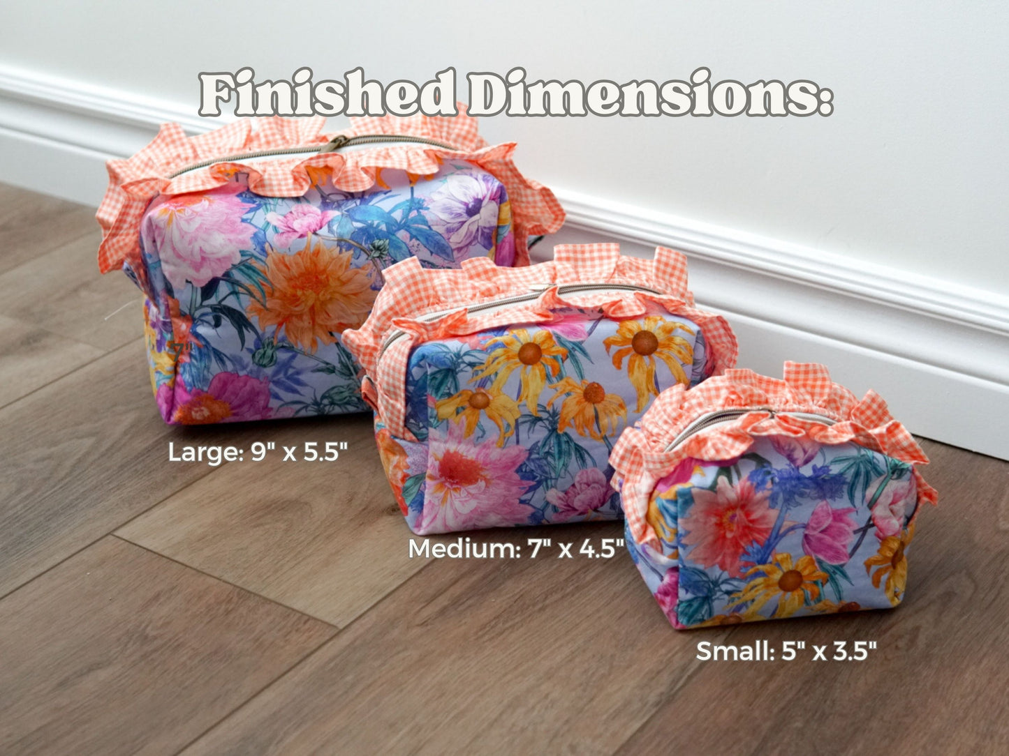 Ruffle Boxy Makeup Pouch PDF Pattern