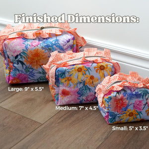 Ruffle Boxy Makeup Pouch PDF Pattern
