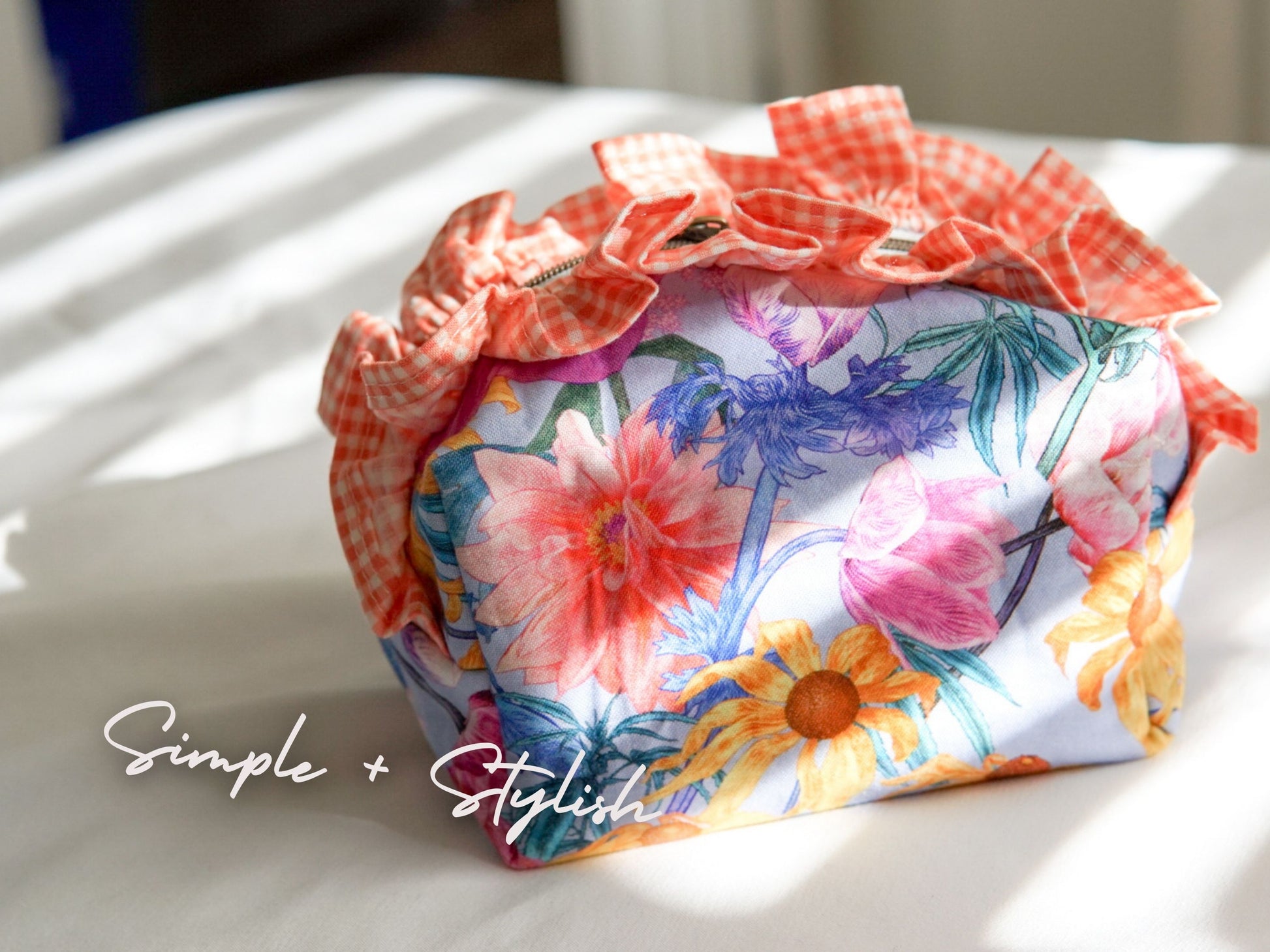 Ruffle Boxy Makeup Pouch PDF Pattern
