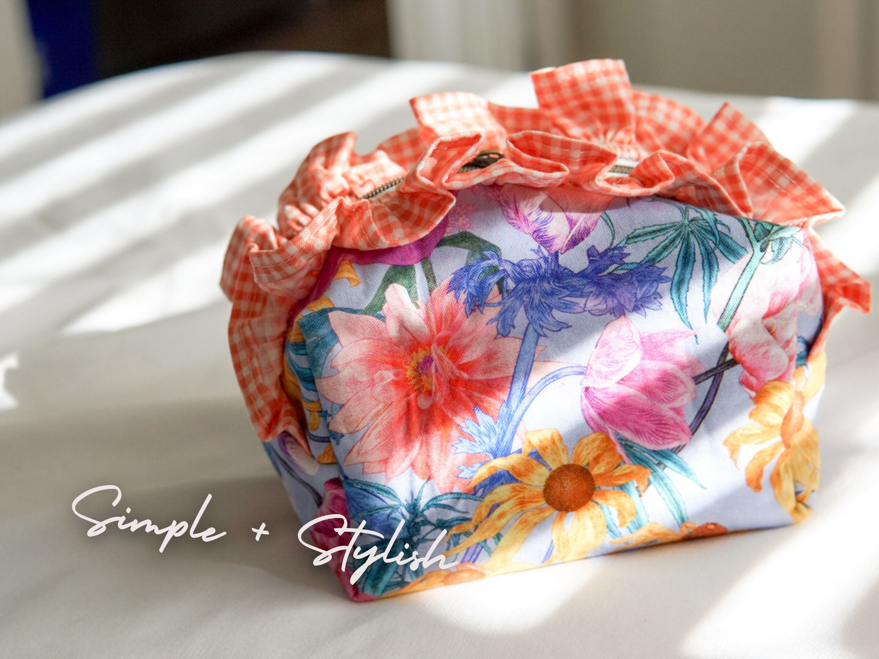 Ruffle Boxy Makeup Pouch PDF Pattern
