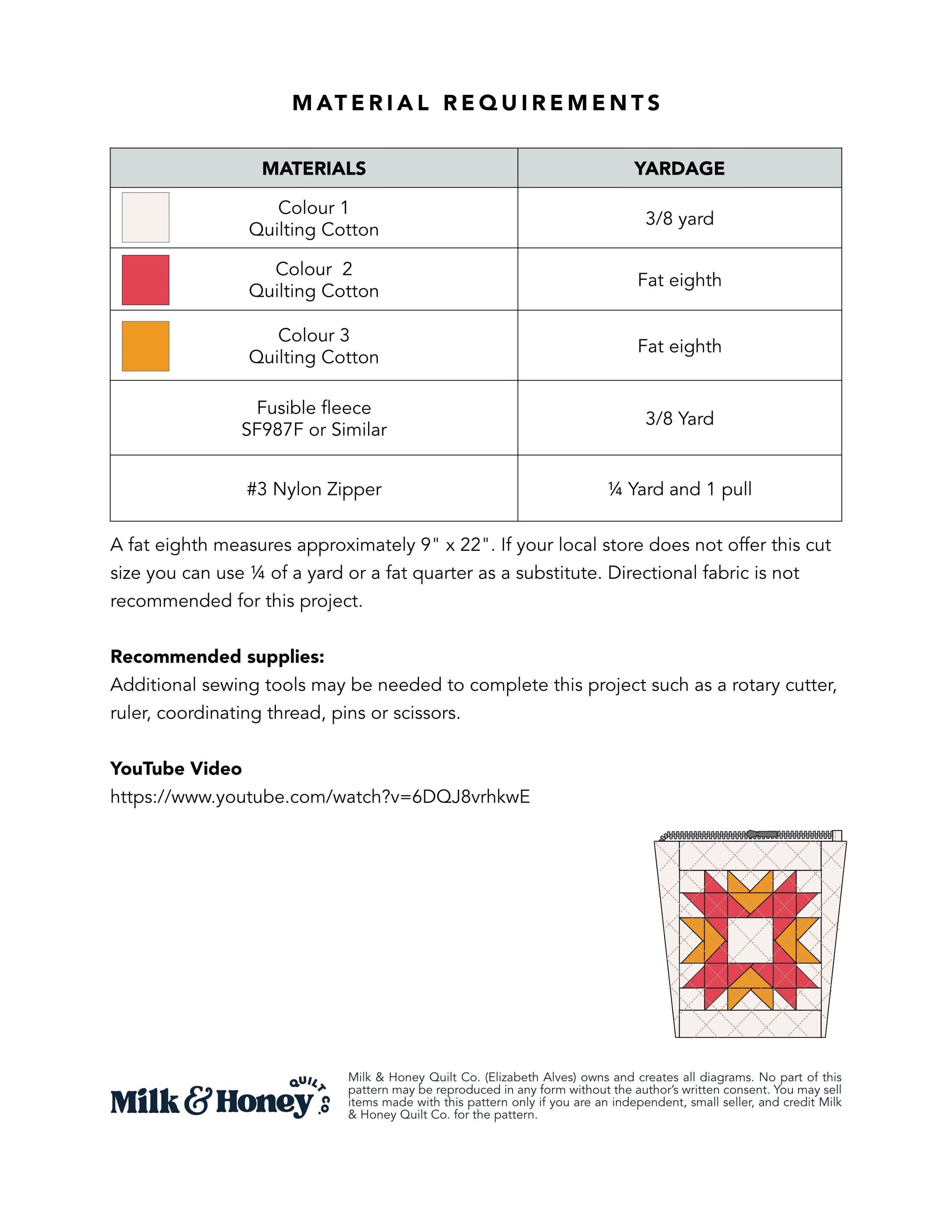 Starburst Toiletry Bag PDF Pattern