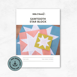 Sawtooth Star Quilt Block PDF Pattern