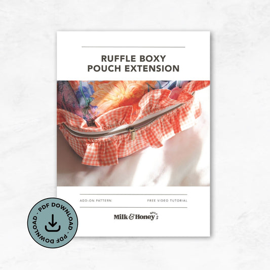 Ruffle Boxy Makeup Pouch EXTENSION PDF Pattern