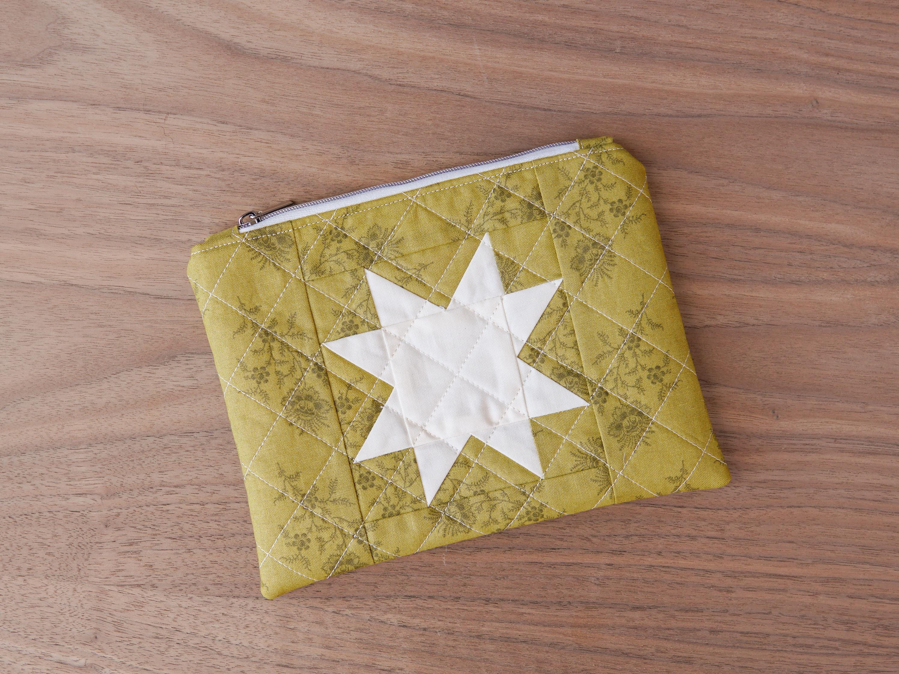 Sawtooth Star Quilted Zipper Pouch PDF Pattern